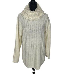 CARDUCCI Turtle Neck Pullover Sweater Cream S B17-4